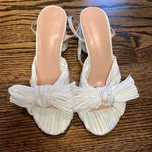 Womens white bow tie sandals